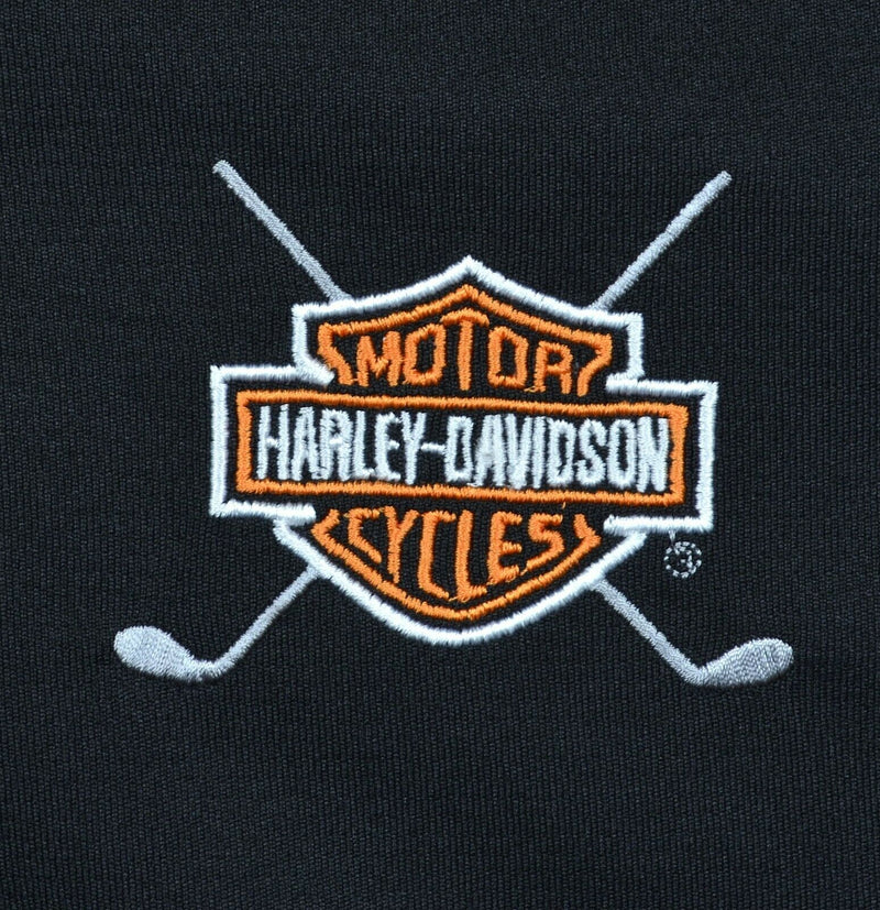 Harley-Davidson Men's XL Golf Bar & Shield Logo Black Polyester Golf Polo Shirt