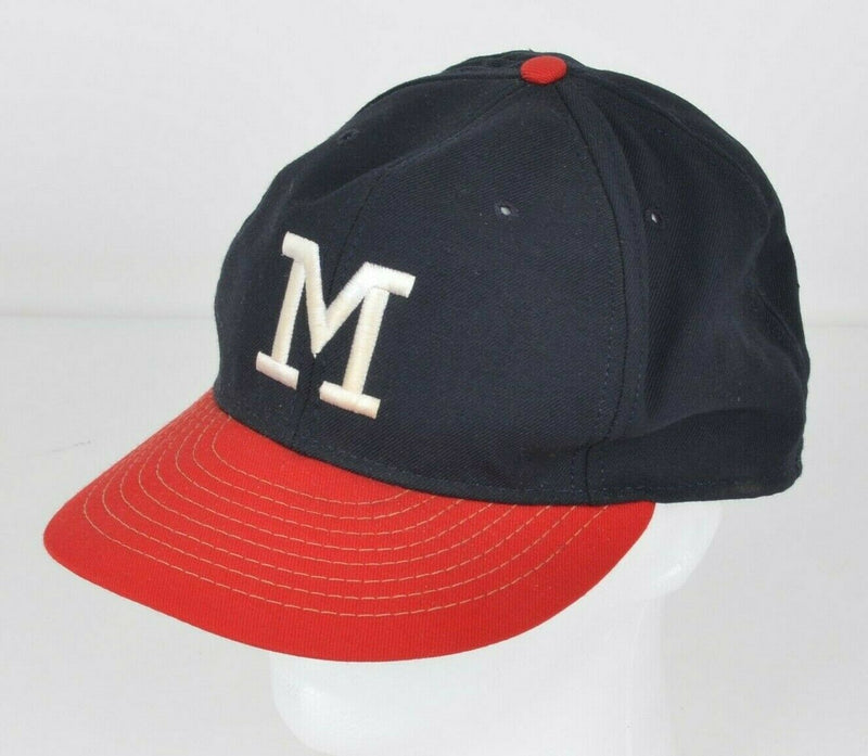 Vtg Milwaukee Braves "M" Men's Sz 7 3/4 American Needle Navy Blue Red MLB Hat