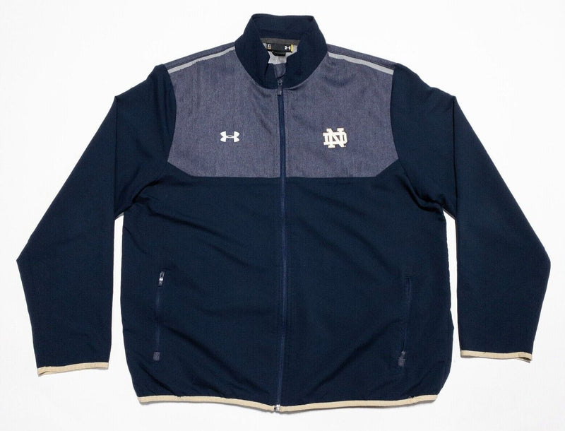 Notre Dame Under Armour Jacket Men's XL Loose Full Zip Blue NCAA College