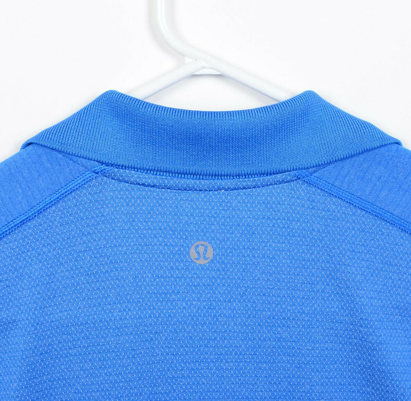 Lululemon Men's Large Solid Blue Athleisure Stretch Wicking S/S Polo Shirt