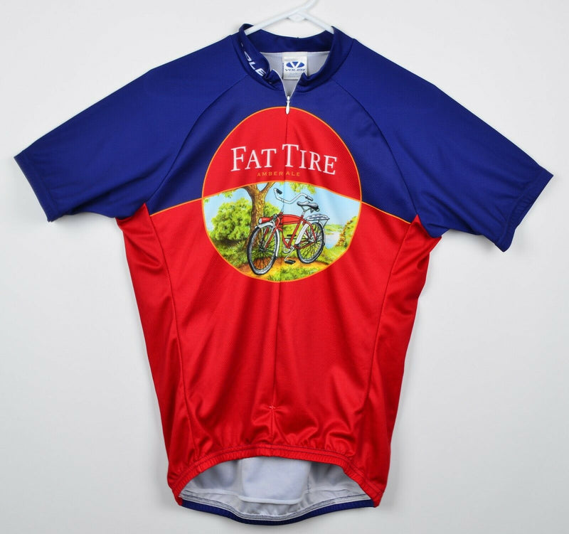 Fat Tire Beer Men's Sz Medium New Belgium Red Blue Pockets Voler Cycling Jersey