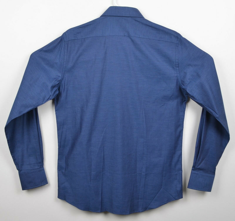 Strong Suit Men's Sz 16.5/Large Navy Blue Spread Collar Button-Front Shirt