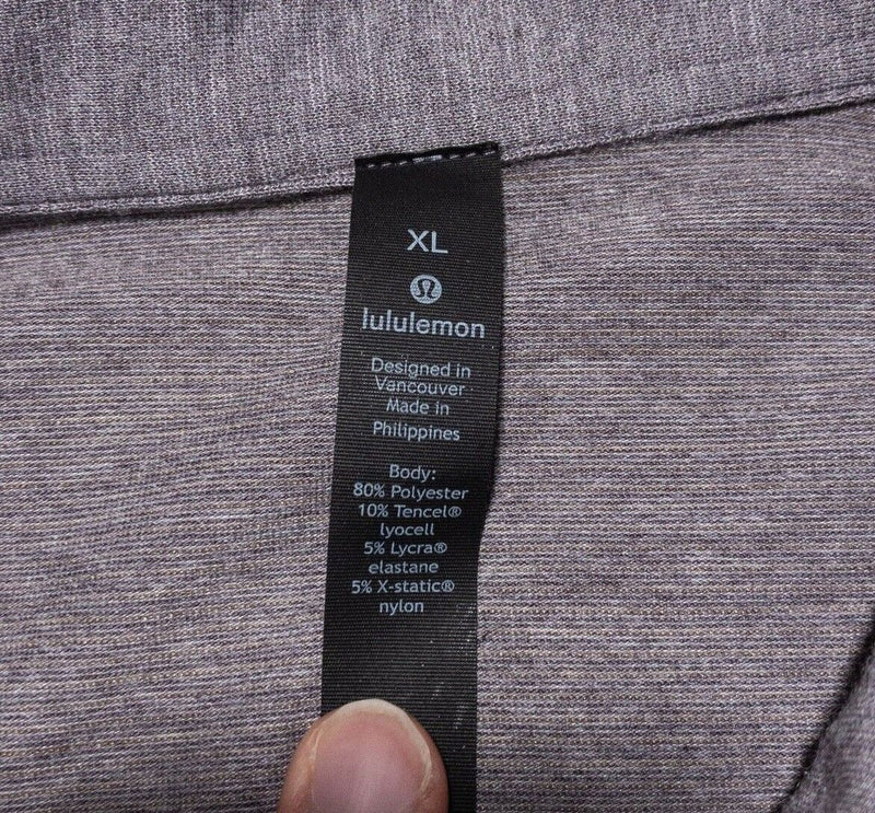 Lululemon Polo XL Men's Shirt Metal Vent Tech Purple/Gray Short Sleeve Wicking