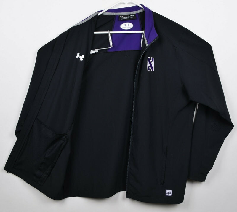 Northwestern Football Men's XL Loose Under Armour Team Issue Black Vented Jacket