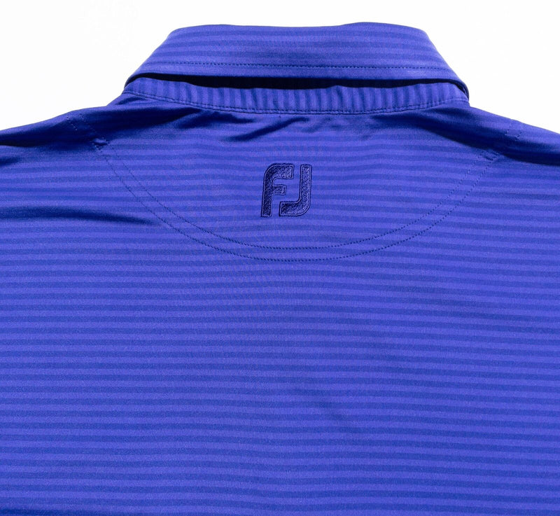 FootJoy Golf Shirt Men's XL Blue Violet Striped Wicking Performance Polo