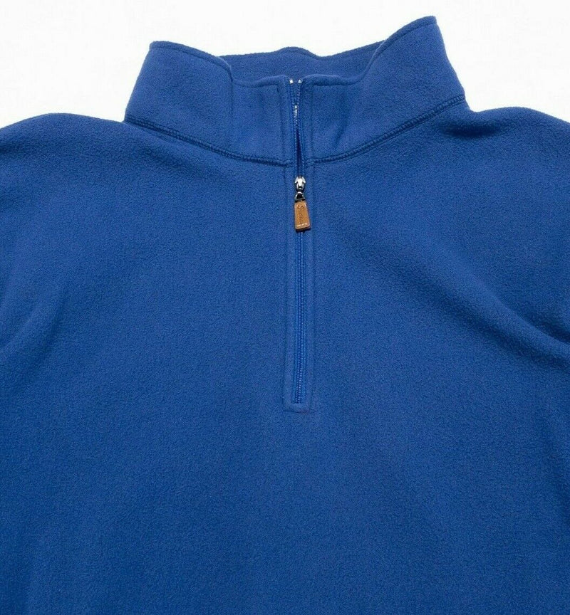 Peter Millar Crown Sport Jacket Men's Large Fleece 1/4 Zip Solid Blue Golf