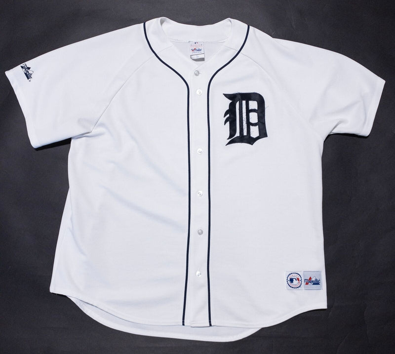 Detroit Tigers Jersey Men's 2X Majestic White MLB Baseball Sewn Blank Back