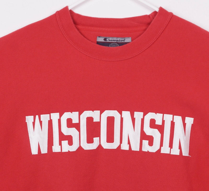 Wisconsin Badgers Men's XL Champion Reverse Weave Red Crew Neck Sweatshirt