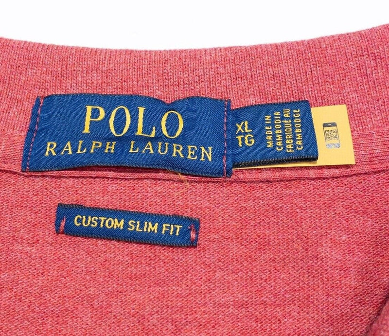 Polo Ralph Lauren XL Slim Fit Men's Polo Shirt Red Short Sleeve Pony Preppy