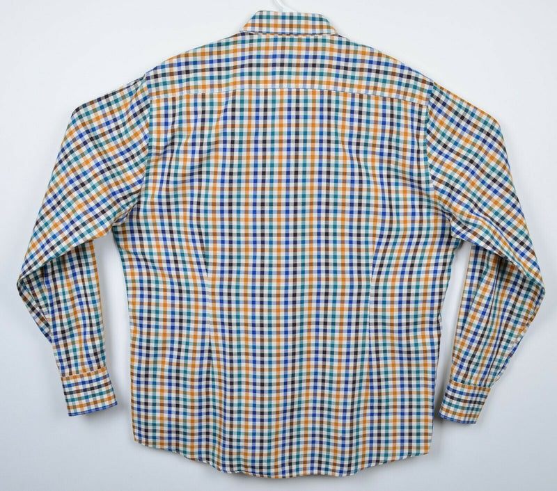 Barbour Men's Large Tailored Fit "Bibury" Multi-Color Check Button-Down Shirt