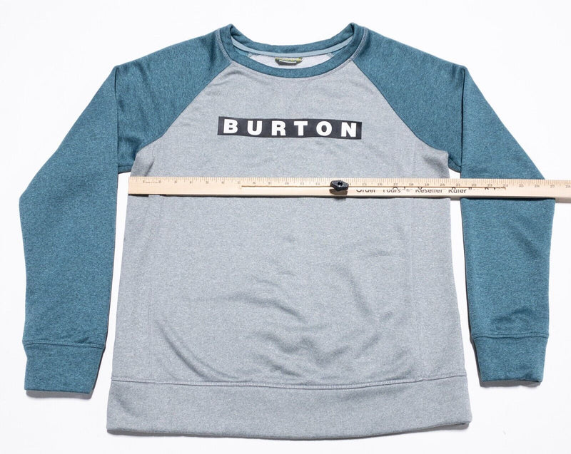 Burton Sweatshirt Men's Medium Pullover Crewneck Teal Gray Snowboard Outdoor