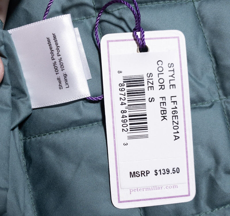 Peter Millar Reversible Vest Women's Small Teal Full Zip Quilted Crown Sport