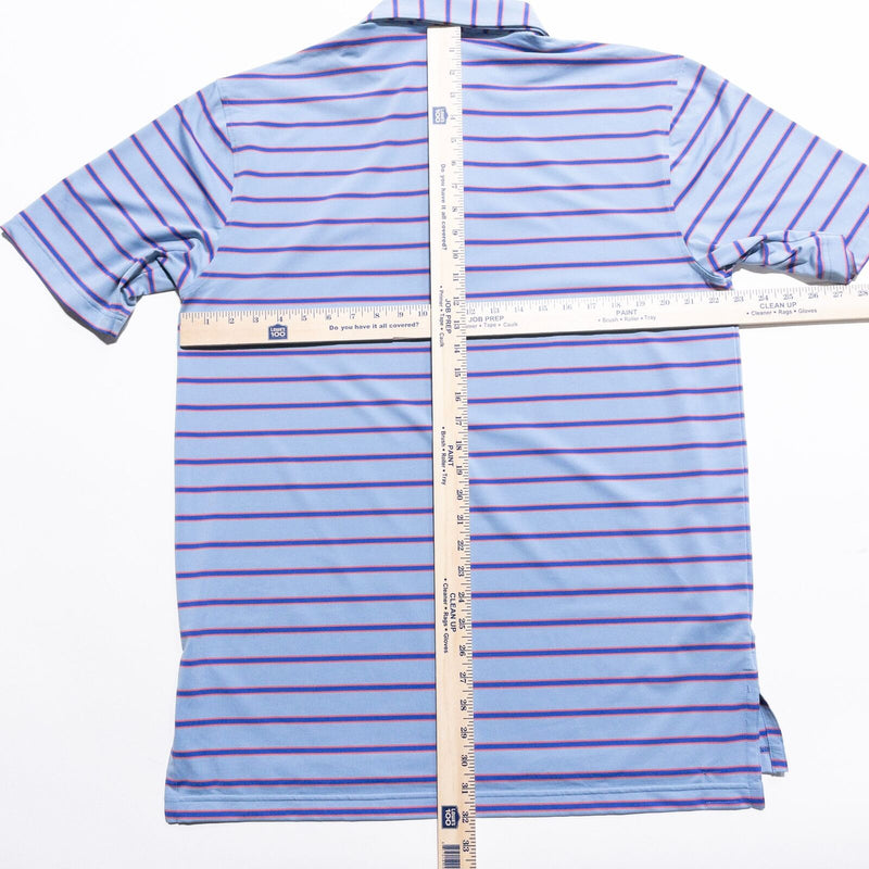 Turtleson Golf Polo Shirt Men's Large Wicking Stretch Blue Stripe Lakeside Golf