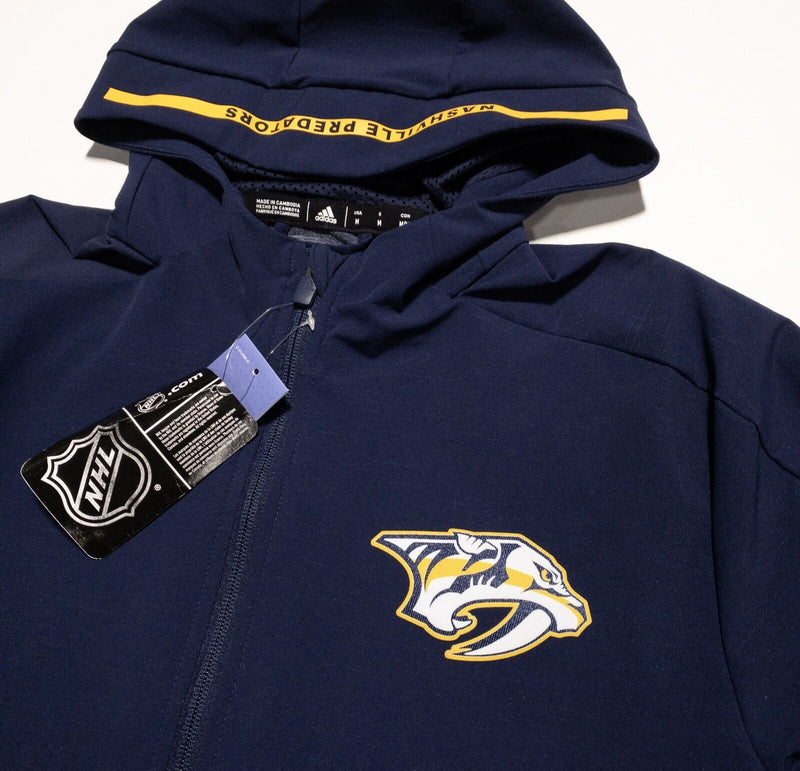 Nashville Predators Jacket Men's Medium Adidas Full Zip Hoodie NHL Hockey Blue