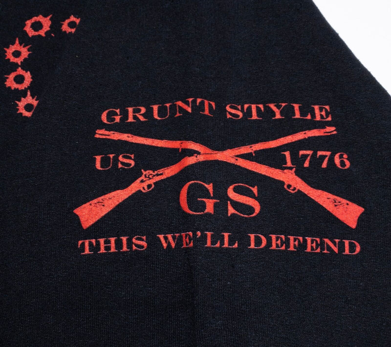 Grunt Style Hoodie Men's Medium Black Flag Aim for the Heart Valentine's Day Gun