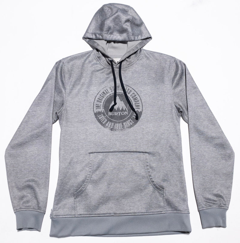 Burton DryRide Hoodie Men's Small Pullover Sweatshirt Snowboard Gray Logo