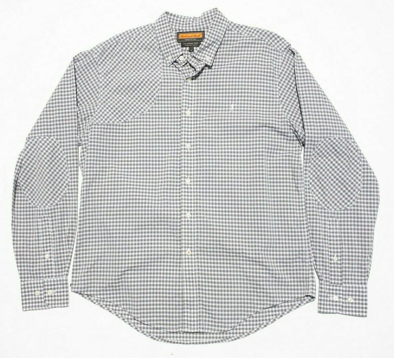 Ball and Buck The Hunters Shirt Elbow Patch Gray Check Made in USA Men's Large