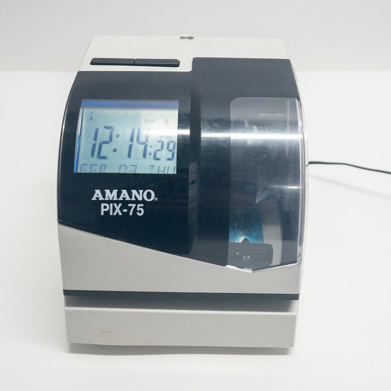 Amano PIX-75 Wall Mount Atomic Electric Time Clock Power Adapter Tested Working
