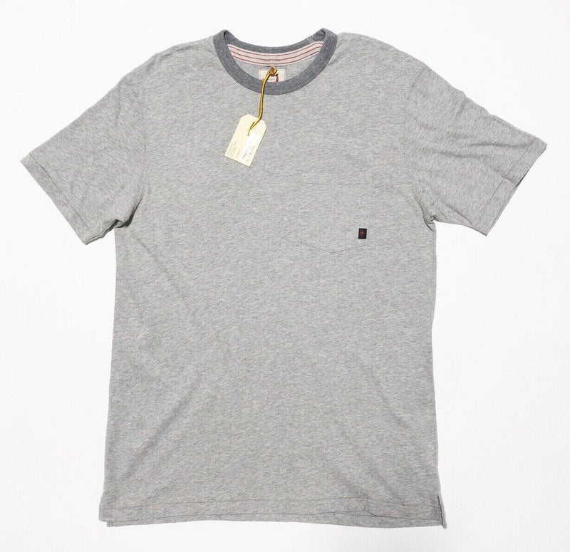 Relwen Ringer Pocket T-Shirt Medium Men's Heather Gray Short Sleeve Pocket