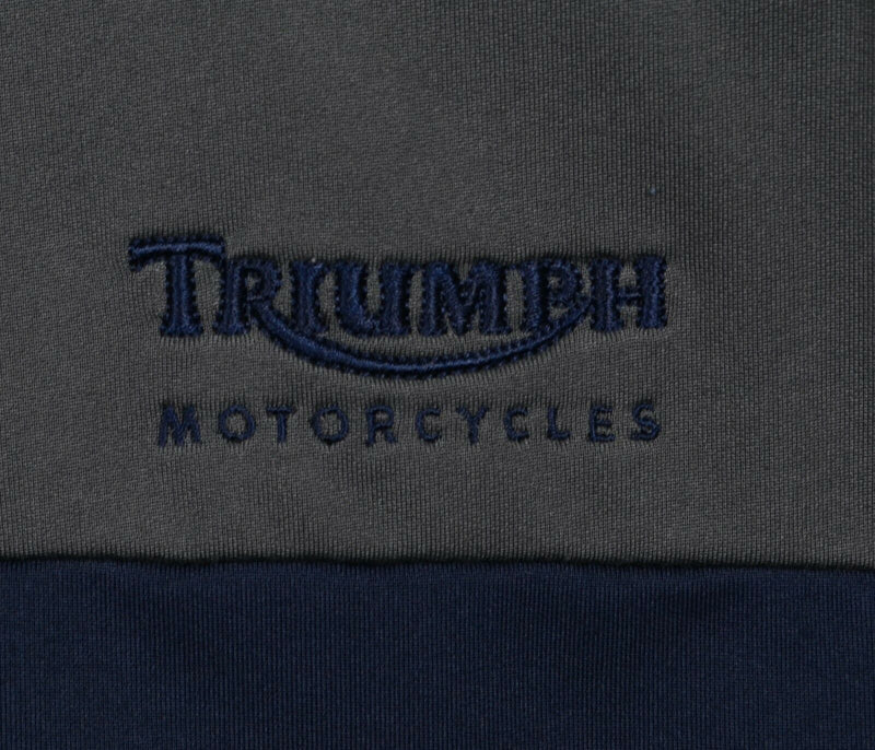 Triumph Motorcycles Men's Large 1/4 Zip Blue Gray Lightweight Activewear Top