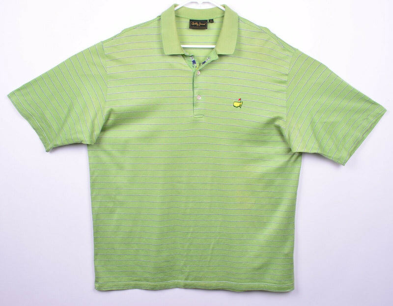 Bobby Jones Men's XL Green Striped Masters Golf Made in Italy Polo Shirt