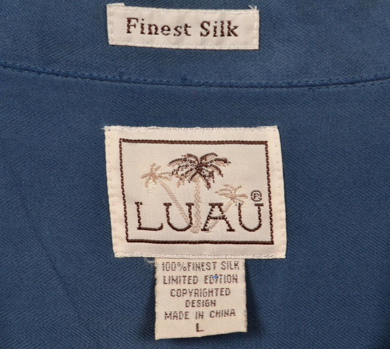 Luau Men's Large Royal Flush Embroidered Poker Gambling Las Vegas Hawaiian Shirt