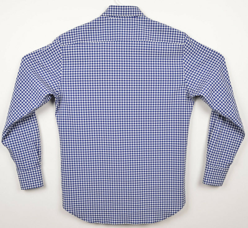 Tailorbyrd Men's Medium Polyester Spandex Blue Gingham Check Performance Shirt