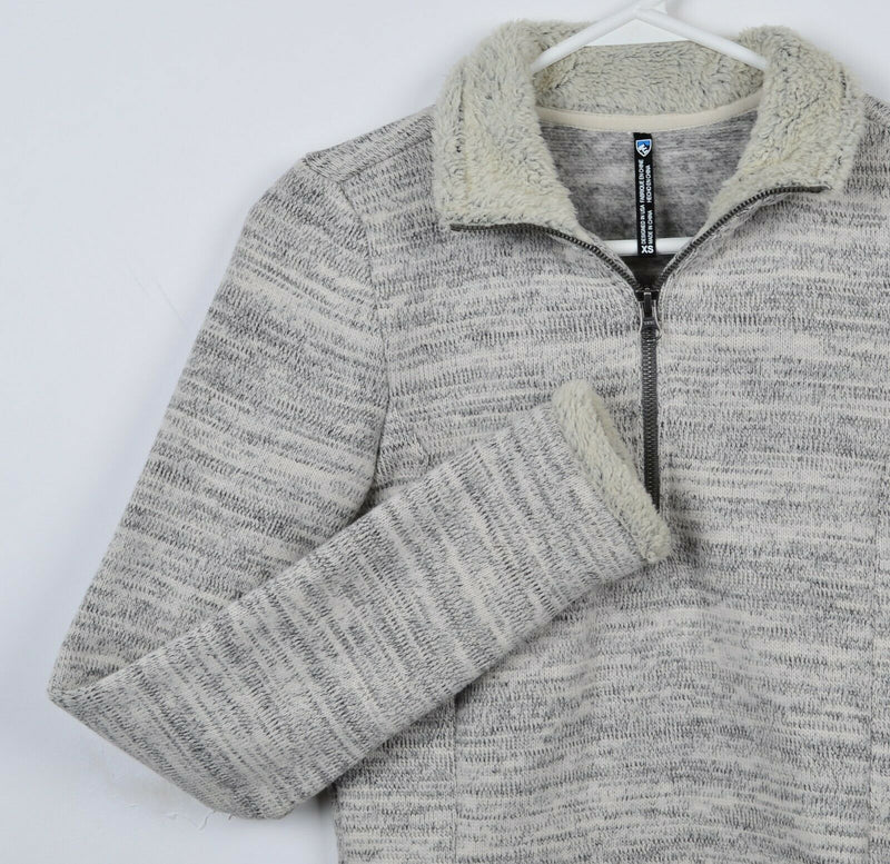 Kuhl Women's XS Alska 1/4 Zip Fleece Ash Gray Sherpa Sweater Jacket