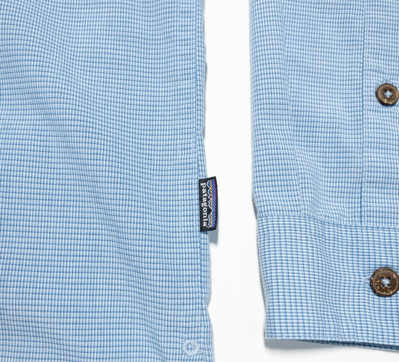 Patagonia Island Hooper Shirt Shirt Men's Medium Long Sleeve Outdoor Travel Blue