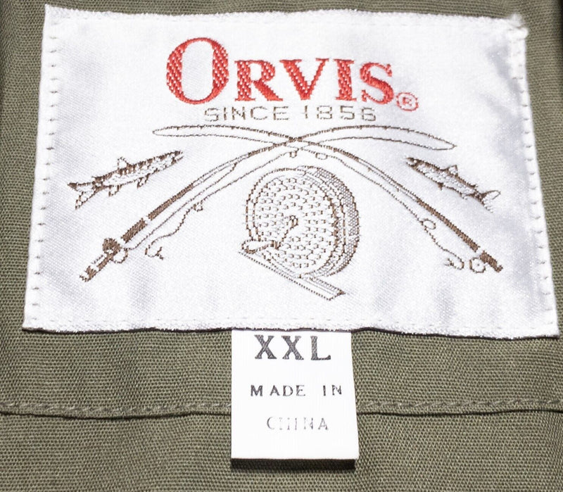 Orvis Fly Fishing Vest Men's 2XL Multi-Pocket Vintage Olive Green Outdoor
