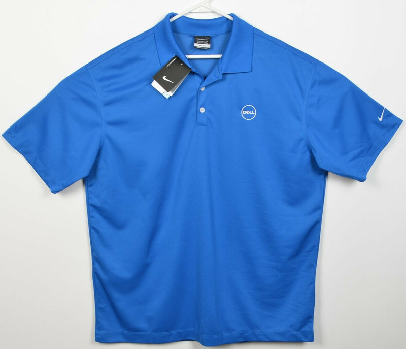 Nike Golf Men's XL Dell Computers Solid Blue Wicking Golf Polo Shirt