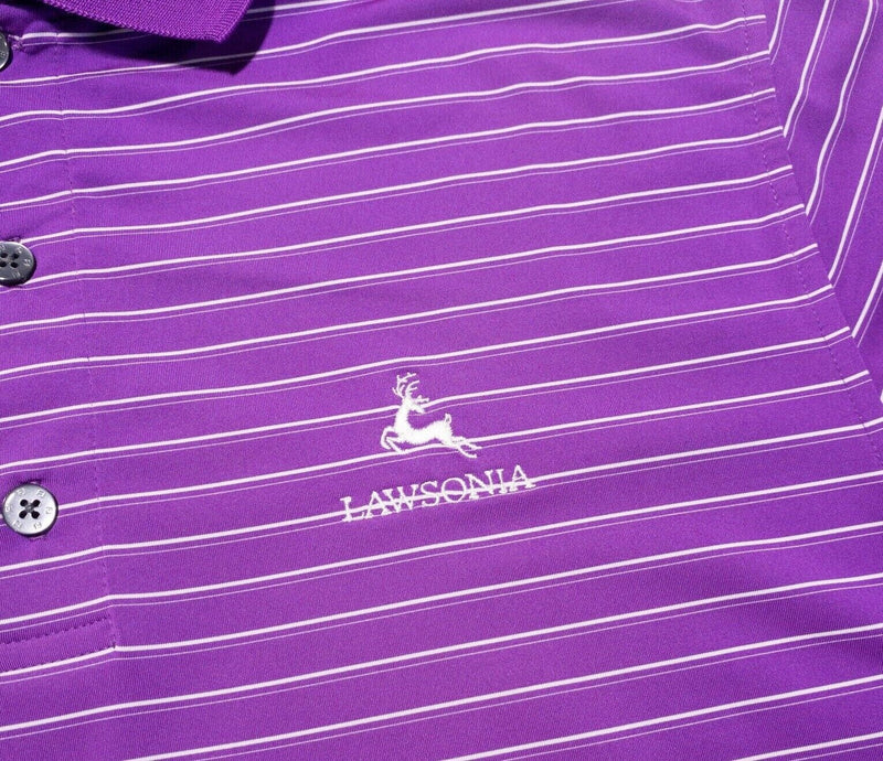 FootJoy Golf Polo Small Men's Purple Striped Wicking Performance Lawsonia