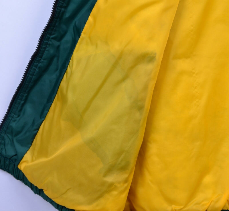 Green Bay Packers Men's Sz 2XL Packers Green Gold Full Zip Nylon Puffer Vest