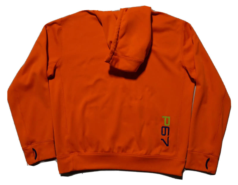 Polo Sport Ralph Lauren Hoodie Men's Large Sweatshirt Spell Out Bright Orange