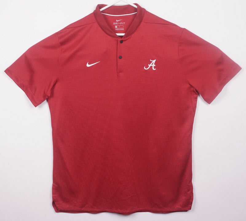 Alabama Crimson Tide Men's Large Nike Dri-Fit Snap Band Collar Golf Polo Shirt