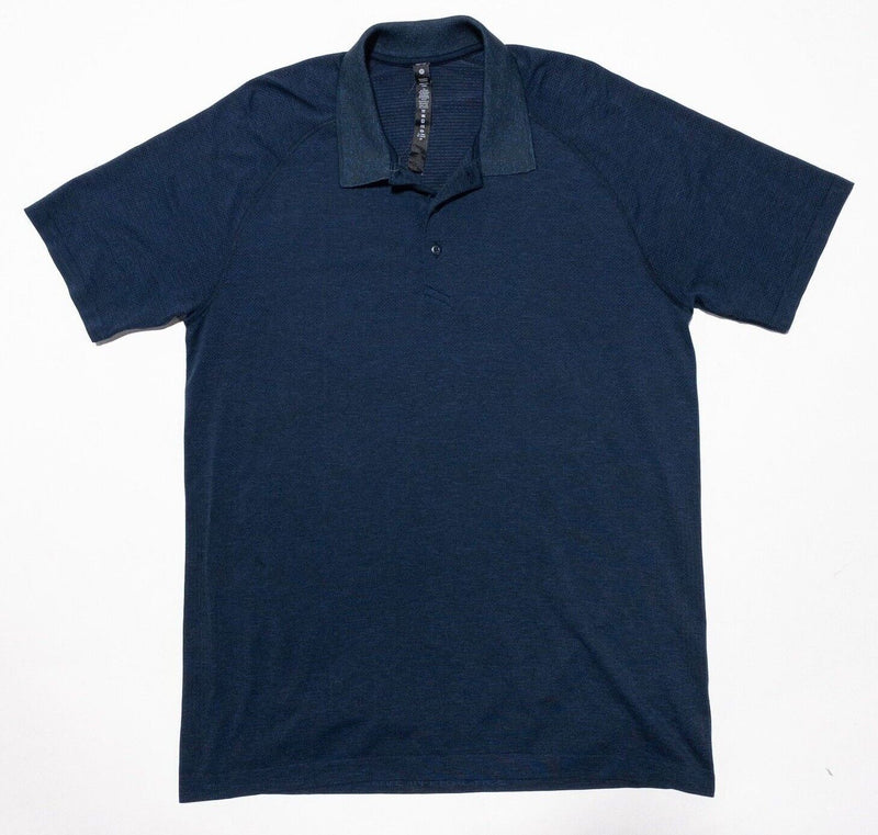 Lululemon Polo XL Men Shirt Navy Blue Metal Vent Tech Wicking Stretch Athleisure