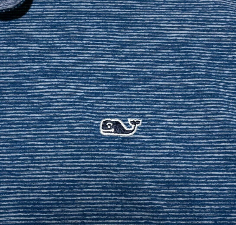 Vineyard Vines Performance Long Sleeve Polo Shirt Blue Wicking Whale Men's XL