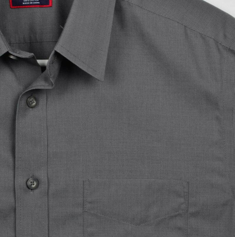 UNTUCKit Men's Sz Small Slim Fit Wrinkle Free Solid Gray Button-Front Shirt