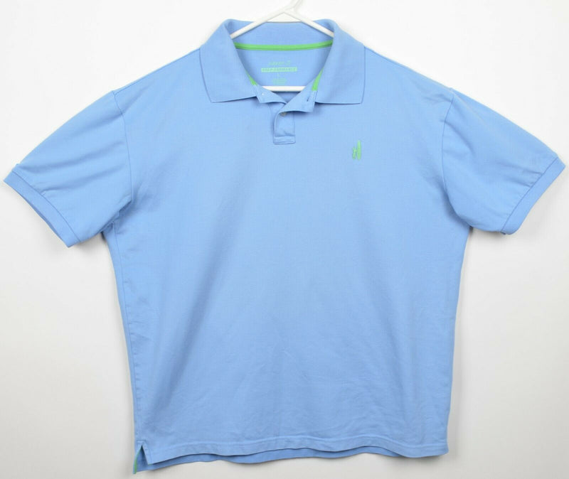 Johnnie-O Prep-Formance Men's Large Blue Logo Cotton Poly Blend Polo Shirt