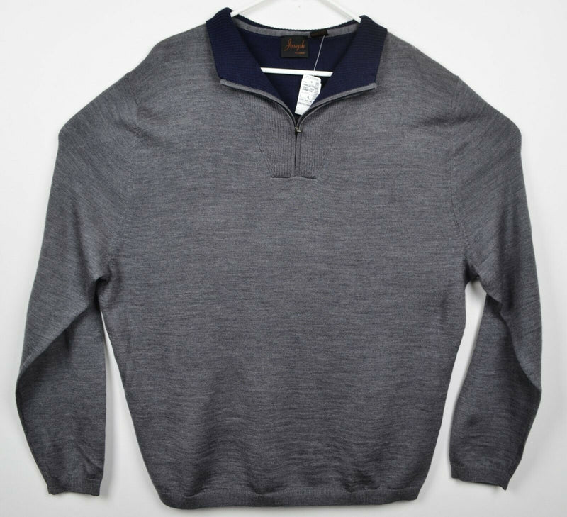 Jos. A. Bank Men's Sz XL Merino Wool 1/4 Zip Gray Charcoal Sweater NWT