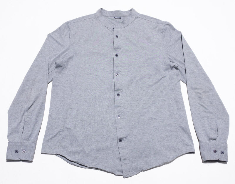 Kit and Ace Shirt Men's Medium/Large Tab Collar Button-Up Heather Gray Band