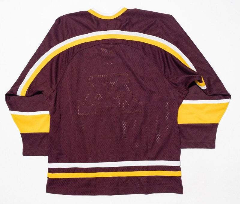 Minnesota Gophers Hockey Jersey Men's Large Nike Maroon Gold Center Swoosh