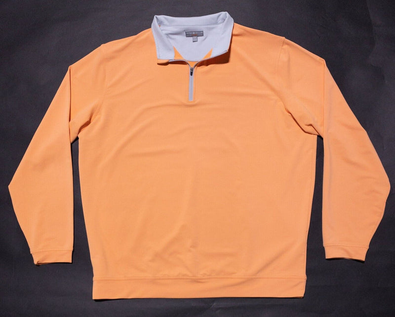 Peter Millar Wicking 1/4 Zip Men's 2XL Pullover Golf Crown Sport Orange Perth