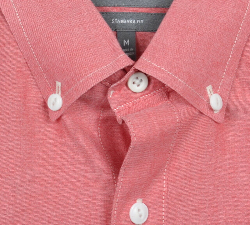 Bonobos Men's Medium Standard Fit Pink Chambray Long Sleeve Button-Down Shirt