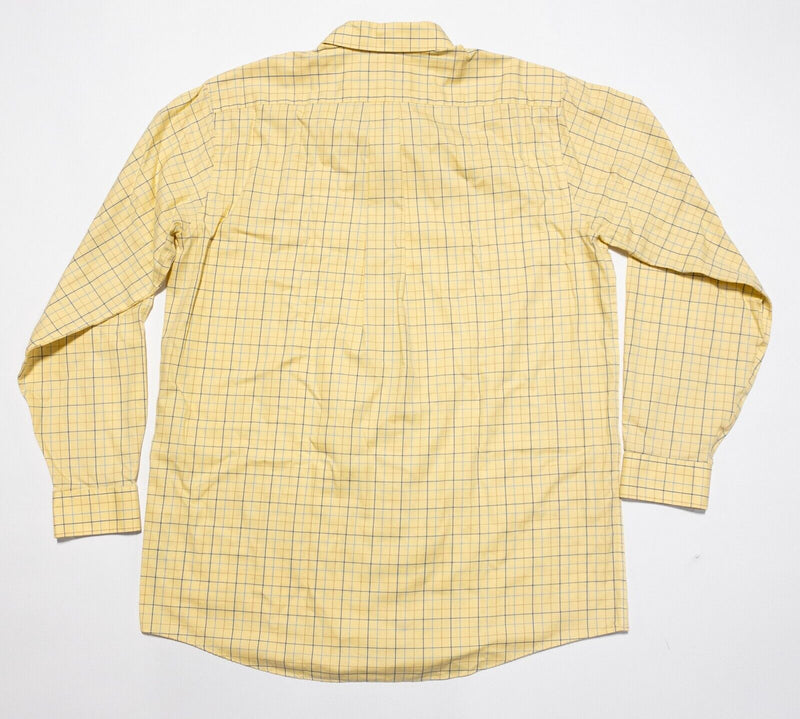 L.L. Bean Shirt LT Large Tall Men's Wrinkle-Free Twill Yellow Plaid Long Sleeve