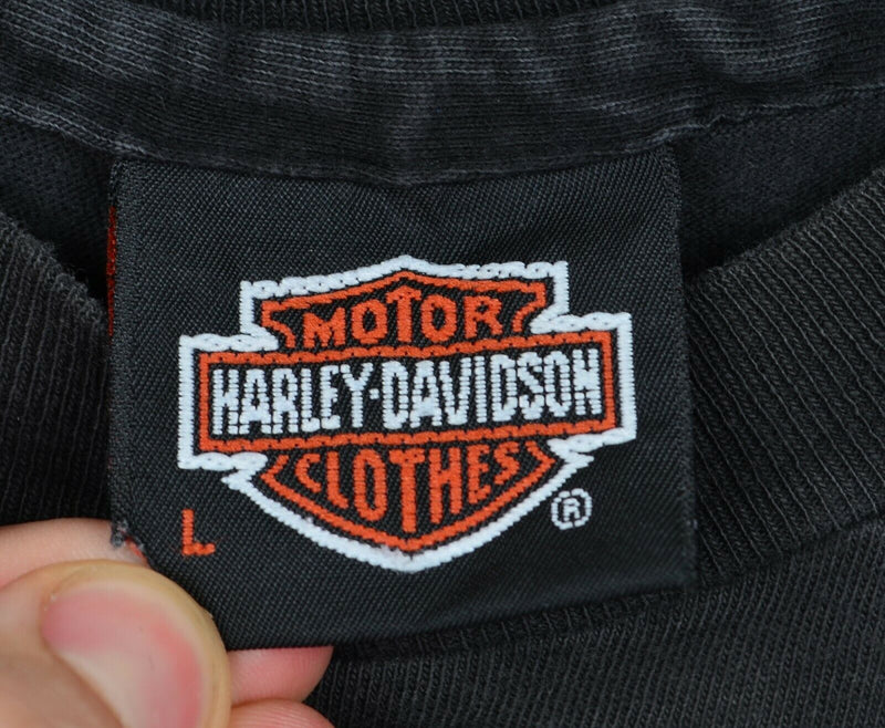 Vintage 80s Harley-Davidson Men's Sz Large Eagle Distressed Double-Sided T-Shirt