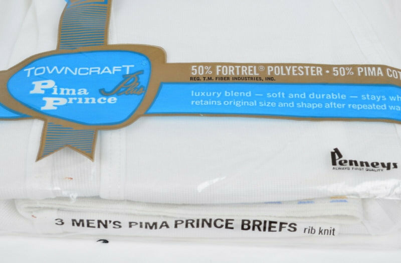 Vintage Towncraft Pima Prince Plus Men's 40 3-Pack Briefs Underwear JCPenney