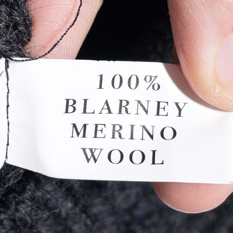 Blarney Sweater Men's XL Pullover 1/4 Zip Cable-Knit Irish Merino Wool Dark Gray