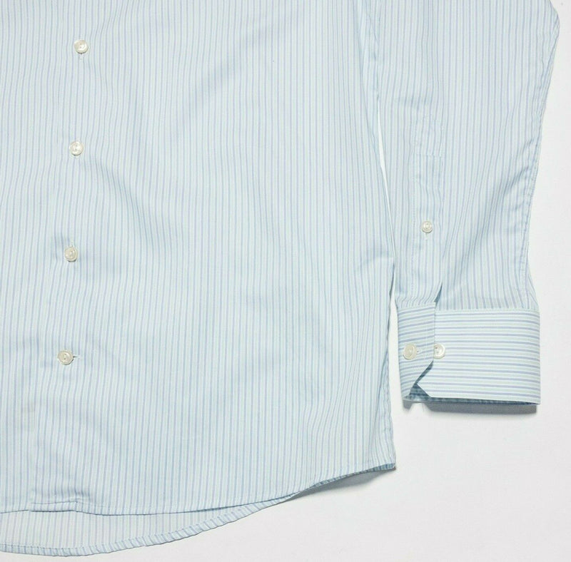 Eton Men's 16/41 Slim Blue Pinstripe Button-Front Dress Shirt