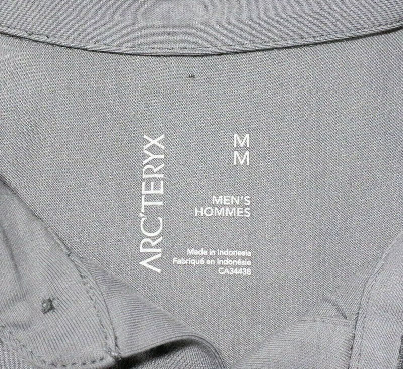 Arc'teryx Captive Polo Medium Men's Solid Gray Hiking Outdoor Cotton Poly Blend